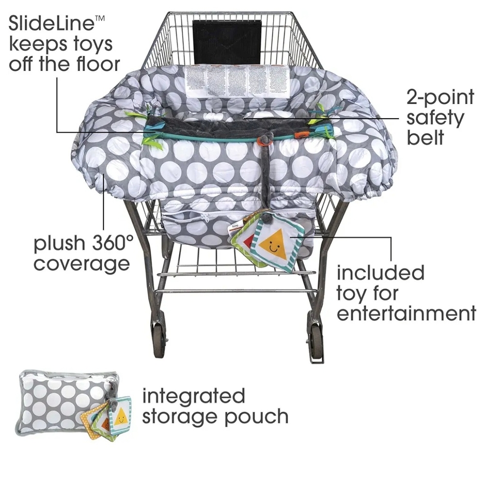 Gray Polka Dot Shopping Cart Cover